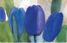 Briefkarte „Blaue Tulpen“