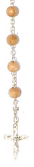 Zehnerrosenkranz-Armband gekettelt –  Holzperlen