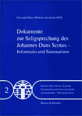 Dokumente zur Seligsprechung des Johannes Duns Scotus