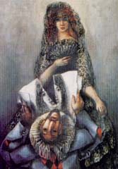 Don Quijote und Dulcinea – Kunstpostkarte