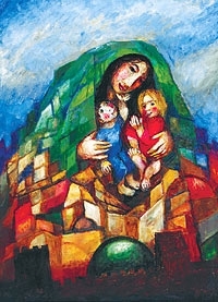 Ihre Kinder wird man auf den Knien schaukeln – Kunstpostkarte