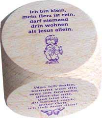 Gebetswürfel mit klassischen Kindergebeten