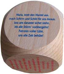 Gebetswürfel mit Mariengebeten