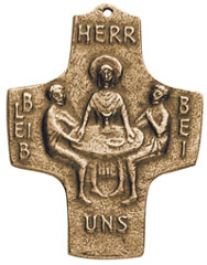 Bronzekreuz mit Emmaus-Motiv