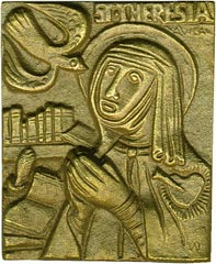 Bronzepatronal Theresa von Avila – klein