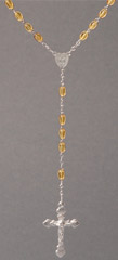 Rosenkranz gekettelt – Ankerkette, Glasperle Topas