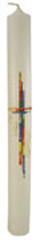 Taufkerze – Regenbogenkreuz – 40 cm