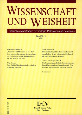 Wissenschaft und Weisheit – Band 58 / 1 (1995)