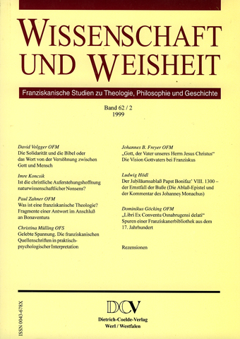 Wissenschaft und Weisheit – Band 62 / 2 (1999)