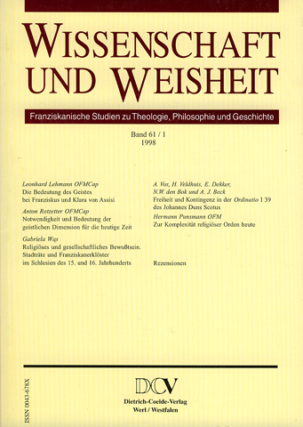 Wissenschaft und Weisheit – Band 61 / 1 (1998)