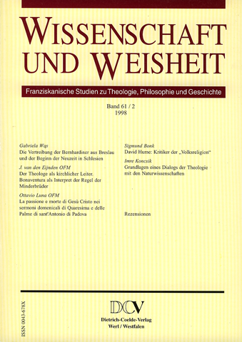 Wissenschaft und Weisheit – Band 61 / 2 (1998)
