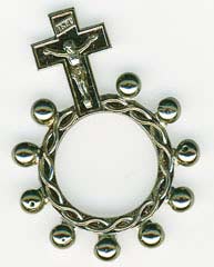 Fingerrosenkranz – silberfarben mit glatten Kugeln