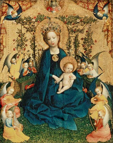 Verteilbildchen „Muttergottes in der Rosenlaube“