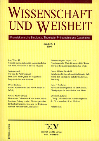 Wissenschaft und Weisheit – Band 59 / 1 (1996)