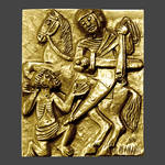 Bronzepatronal Martin – klein, rund