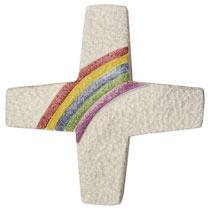 Keramikkreuz „Regenbogen“
