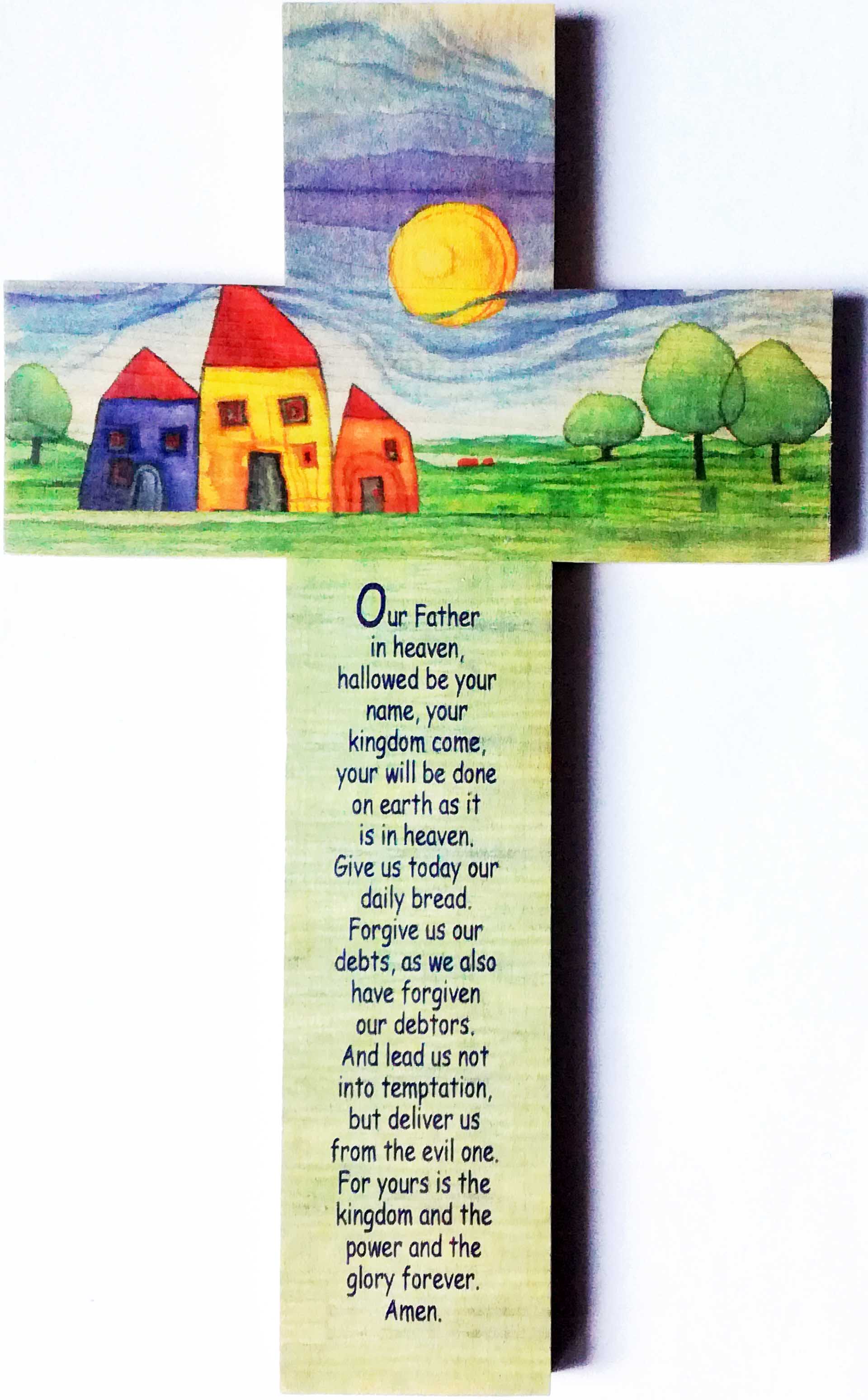 Kinderkreuz „Vaterunser“ englisch