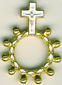 Fingerrosenkranz – goldarben mit glatten Kugeln