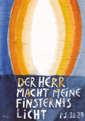 Briefkarte „Der Herr macht meine Finsternis licht“ (Psalm 18)