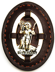 Autoplakette Christopherus – Leder