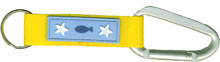 Schlüsselanhänger Karabiner mit gelbem Band
