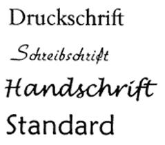 zweizeilige Prägung auf eine Buchhülle
